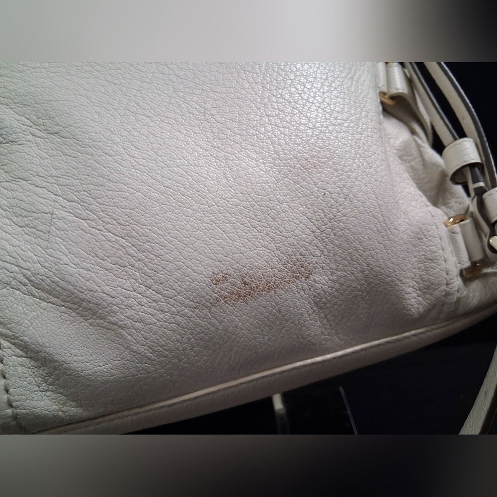 Michael Kors Cream Leather Satchel with Gold Hardware - Picture 9 of 12